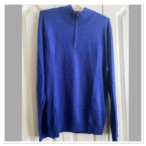 Jos. A. Bank Traveler Collection 100%Merino Wool 1/4 Zip Sweater Men's L EUC.